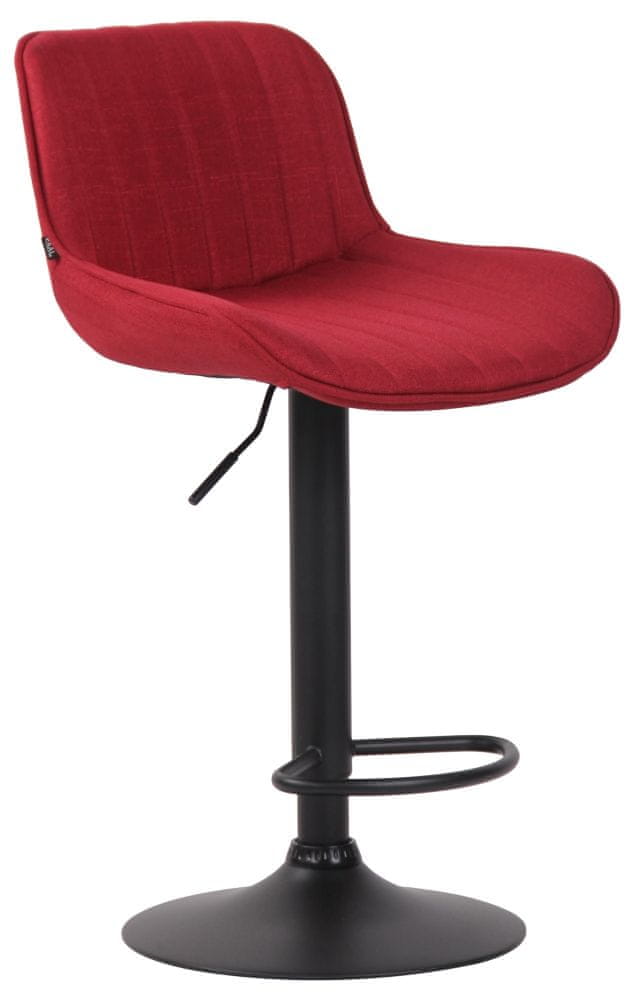 BHM Germany Barová stolička Lentini, textil, čierna / červená